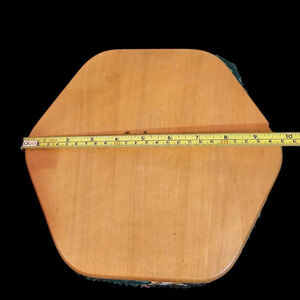 Longaberger Basket 1999 Hexagon 10" x 6"H Green Patterned Fabric Liner & Pl *